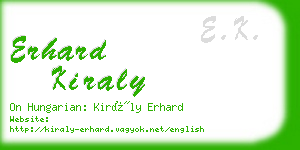 erhard kiraly business card